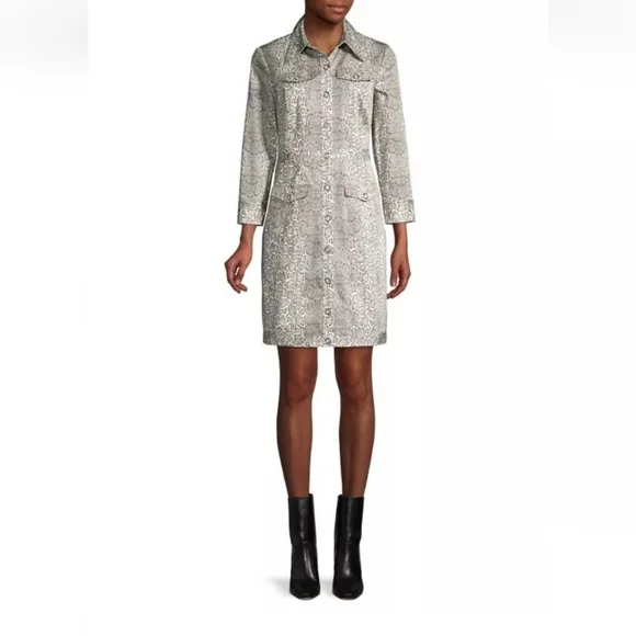 Elie Tahari Women's Emilia Snake Print Shirtdress NWT $498.00 Size US 6 Small